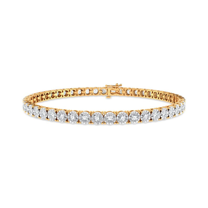 10k Yellow Gold 2ct Lab Diamond Womens Tennis Bracelet