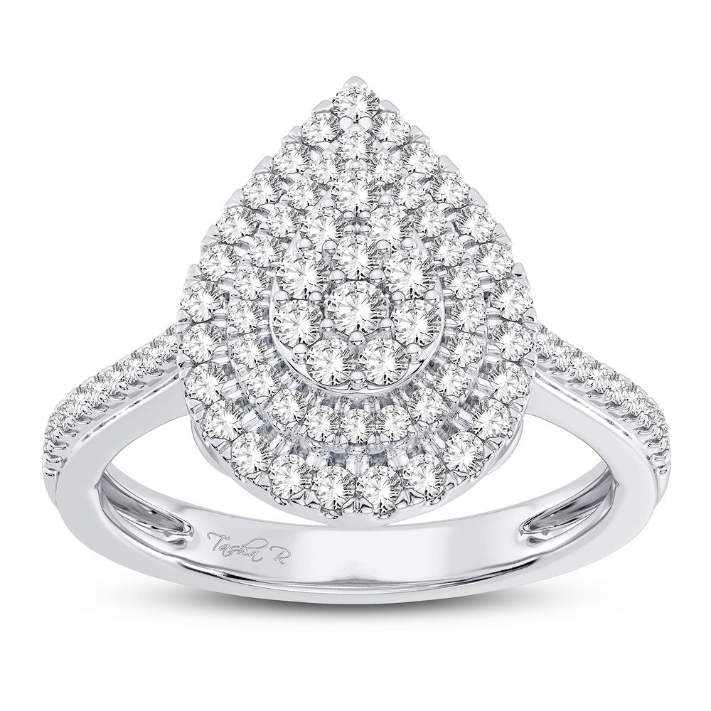 Chic 10k White Gold Lab Diamond Womens Fashion Ring 0.50CT