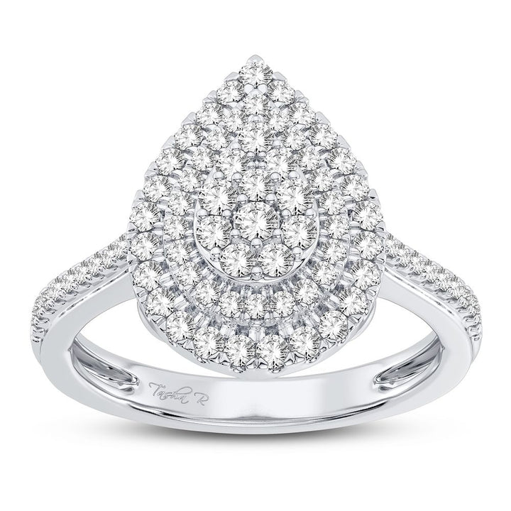 Chic 10k White Gold Lab Diamond Womens Fashion Ring 0.50CT