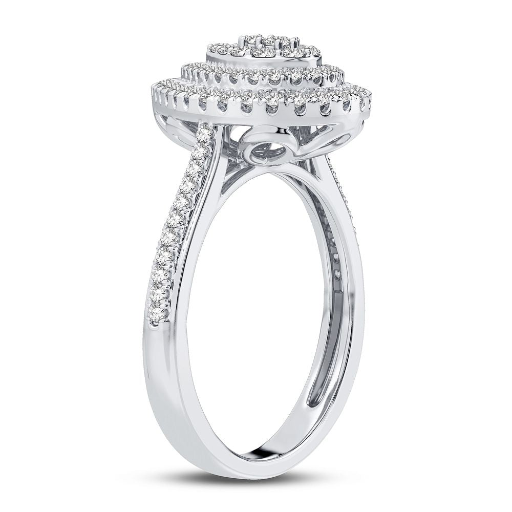 Chic 10k White Gold Lab Diamond Womens Fashion Ring 0.50CT