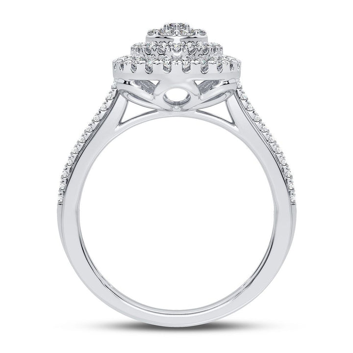Chic 10k White Gold Lab Diamond Womens Fashion Ring 0.50CT