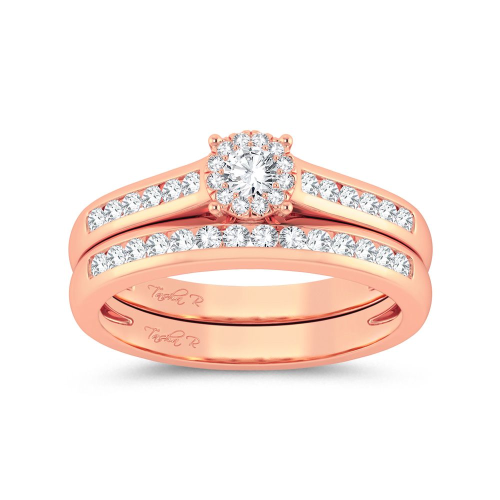 Romantic Rose Gold Lab Diamond Bridal Ring