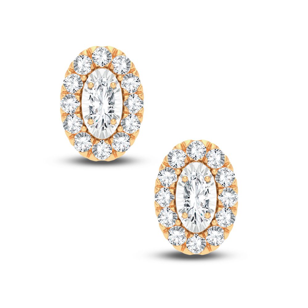Luminous 14k Yellow Gold Lab Diamond Stud Earrings
