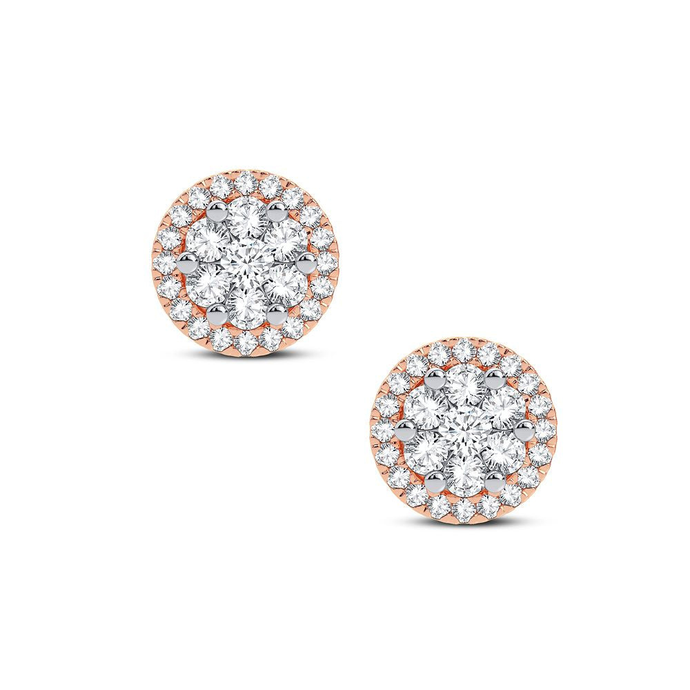 Romantic 14k Rose Gold Lab Diamond Stud Earrings (0.50 CT)