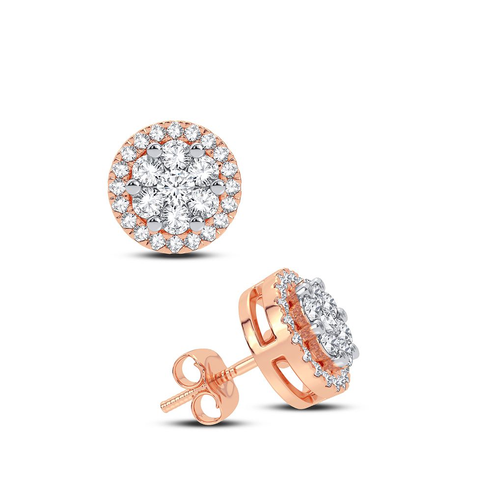 Romantic 14k Rose Gold Lab Diamond Stud Earrings (0.50 CT)