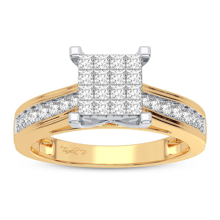 10k Yellow Gold Lab Diamond Womens Fashion Ring - 0.42CT