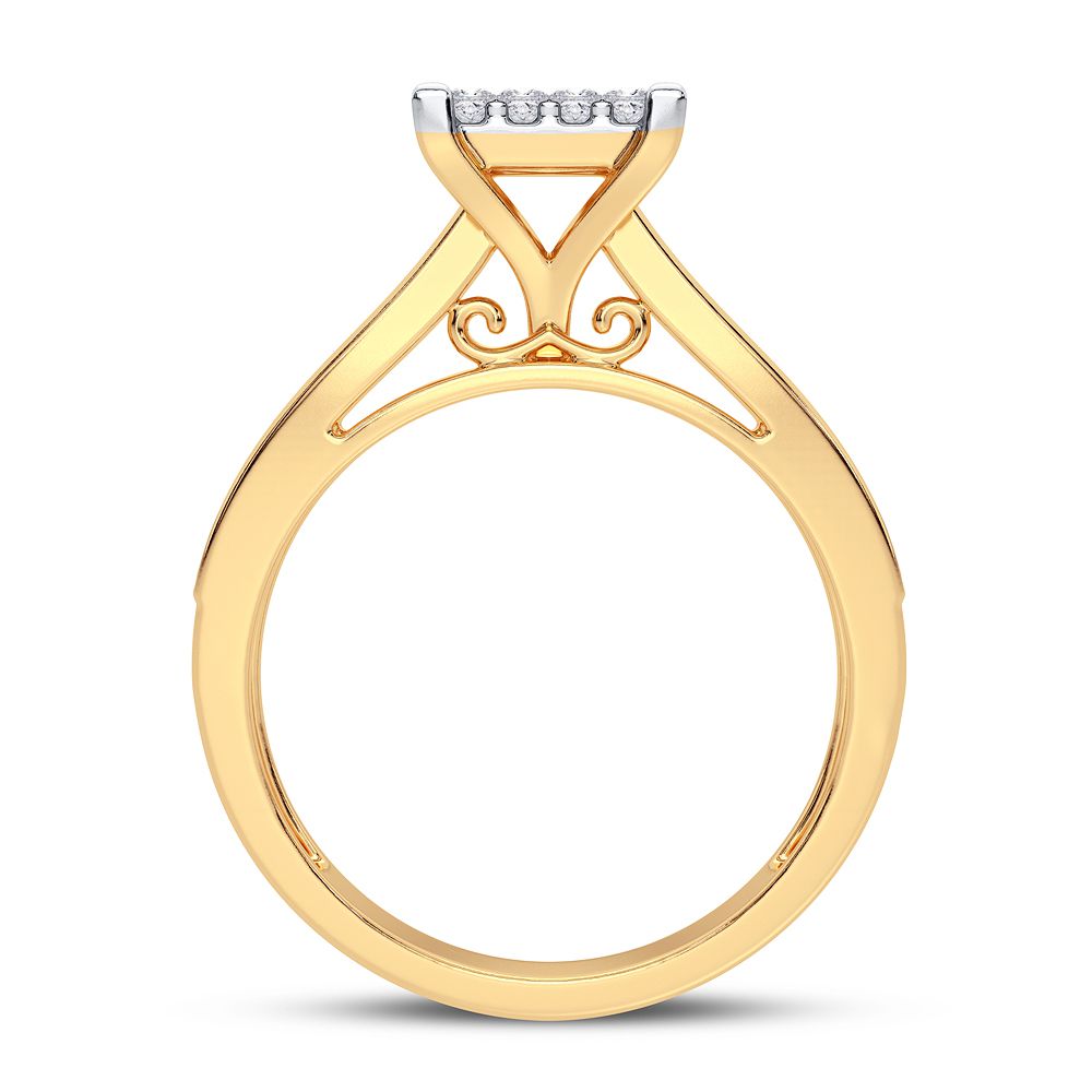 10k Yellow Gold Lab Diamond Womens Fashion Ring - 0.42CT