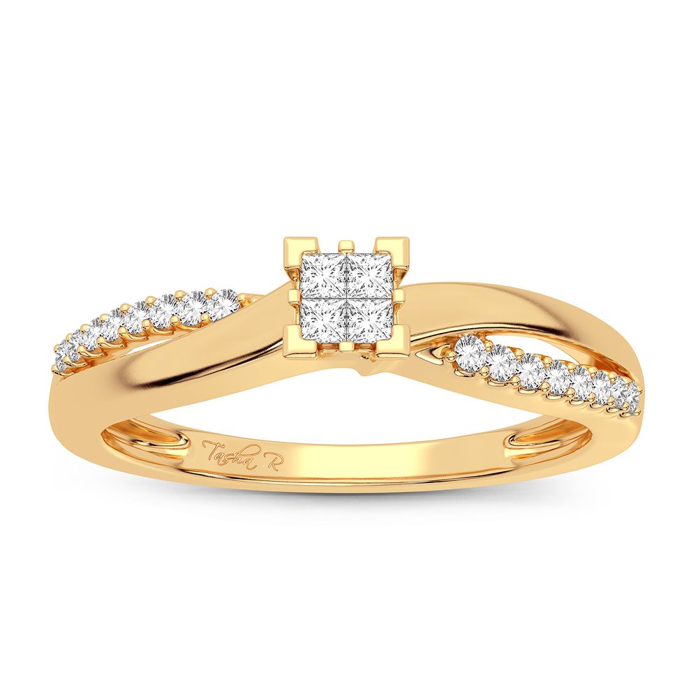 10K Yellow Gold Lab Diamond Promise Ring for Her