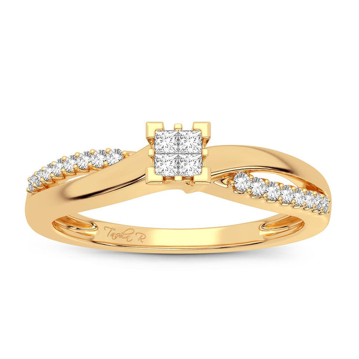 10K Yellow Gold Lab Diamond Promise Ring for Her