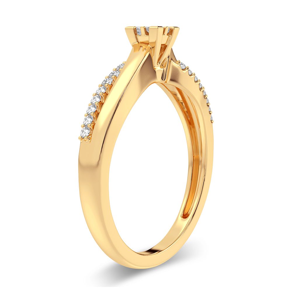 10K Yellow Gold Lab Diamond Promise Ring for Her