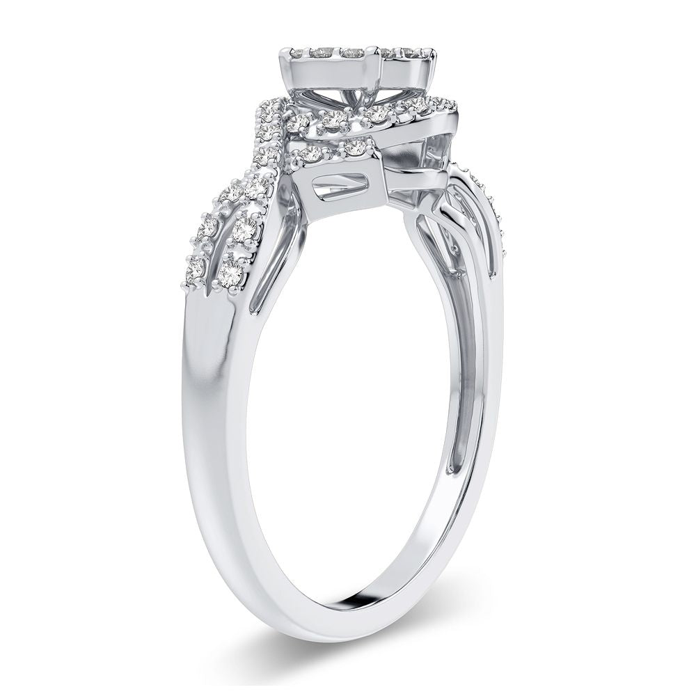 10k White Gold Lab Diamond Engagement Ring (0.25CT)