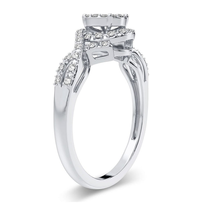 10k White Gold Lab Diamond Engagement Ring (0.25CT)