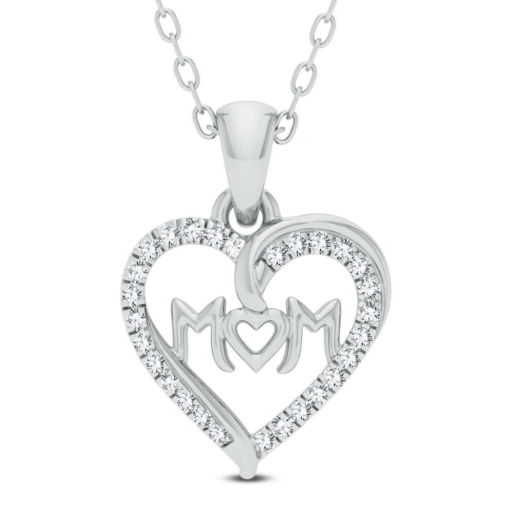 Chic 10k White Gold Lab Diamond Pendant for Women