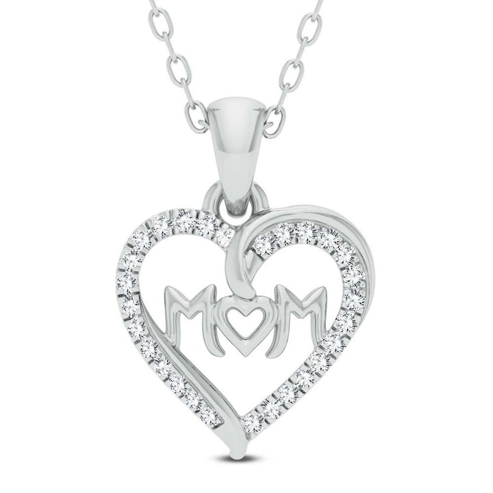 Chic 10k White Gold Lab Diamond Pendant for Women