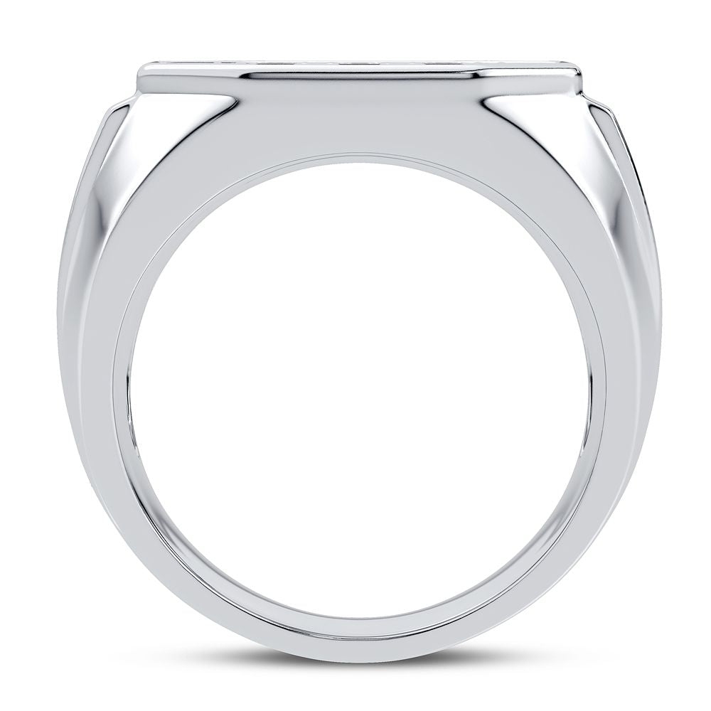 14K White Gold 2CT Lab Diamond Mens Luxury Band Ring