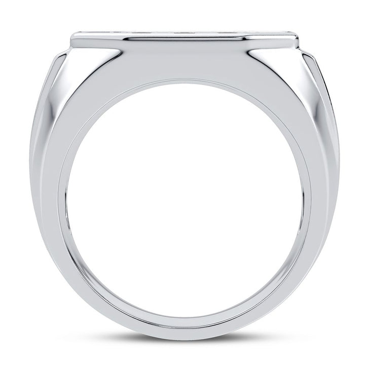 14K White Gold 2CT Lab Diamond Mens Luxury Band Ring