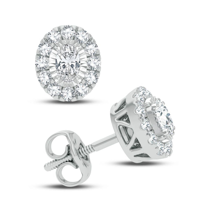 Chic 14k White Gold Lab Grown Diamond Ear Studs