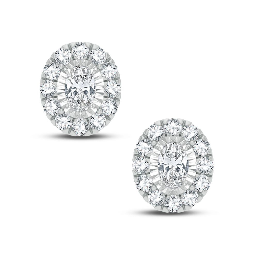 Chic 14k White Gold Lab Grown Diamond Ear Studs