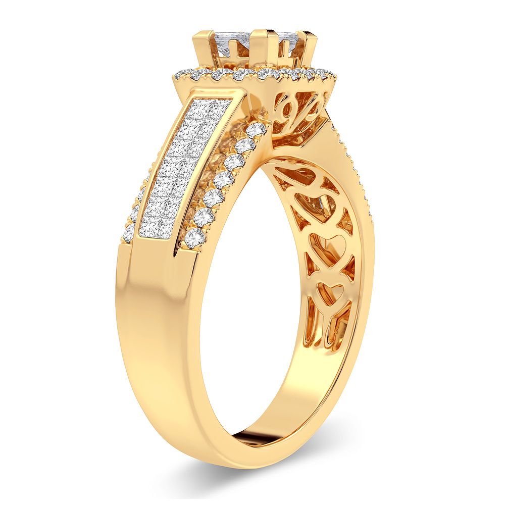 Sparkling 10K Yellow Gold Lab Diamond Engagement Ring (0.93CT)
