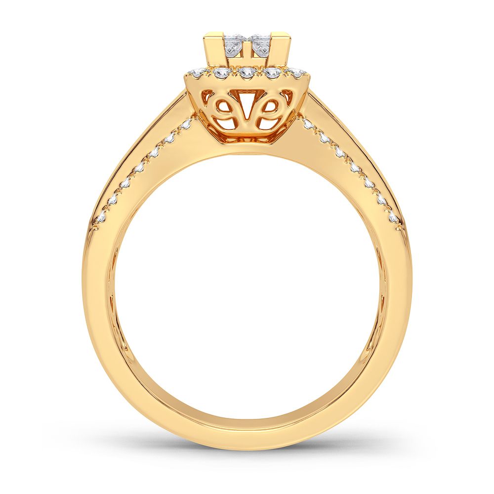Sparkling 10K Yellow Gold Lab Diamond Engagement Ring (0.93CT)