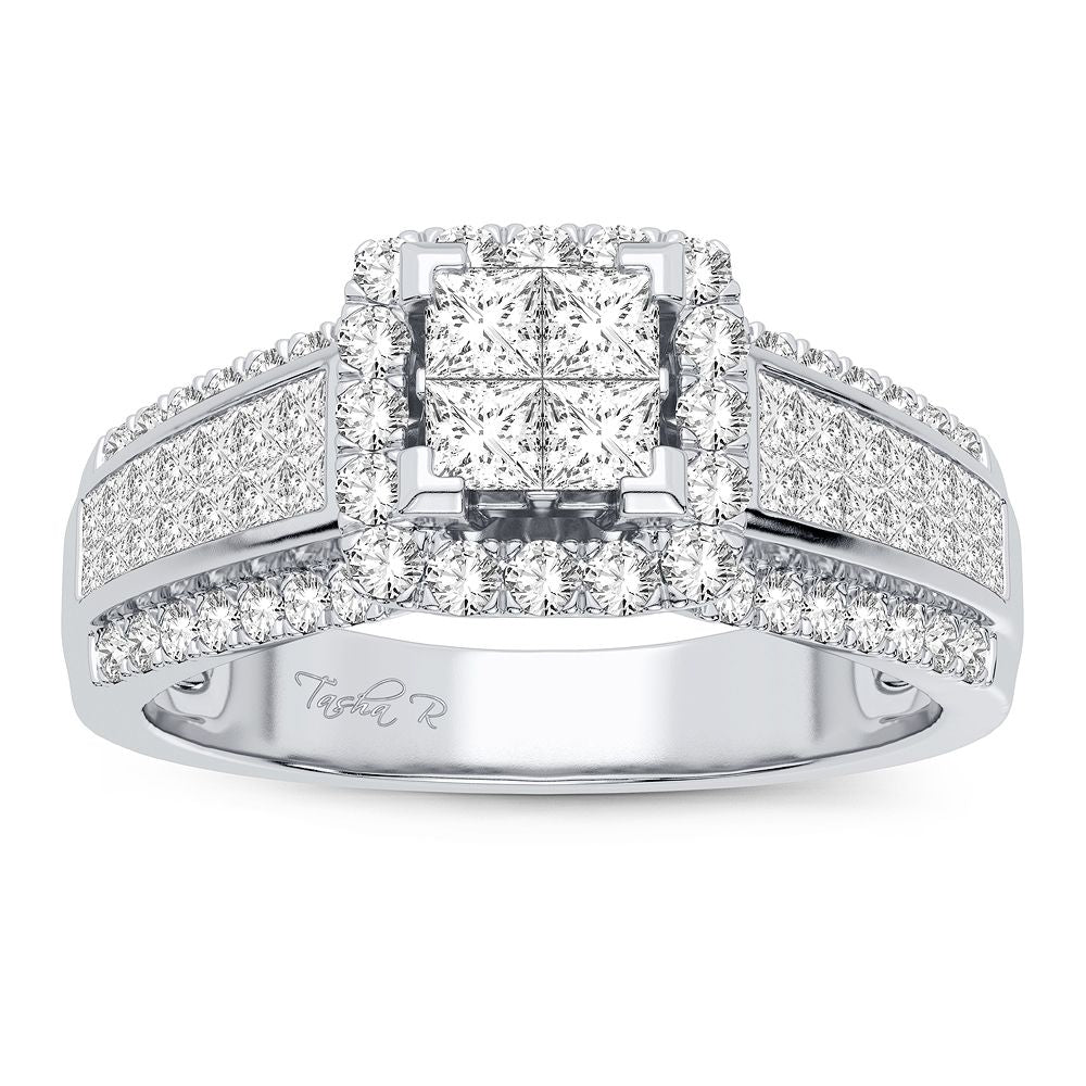Brilliant 10k White Gold 0.93CT Lab Diamond Engagement Ring
