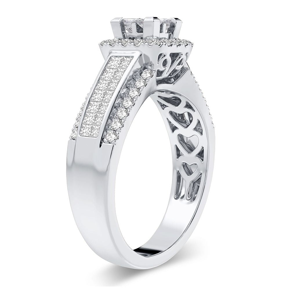Brilliant 10k White Gold 0.93CT Lab Diamond Engagement Ring