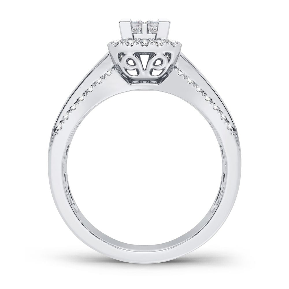 Brilliant 10k White Gold 0.93CT Lab Diamond Engagement Ring