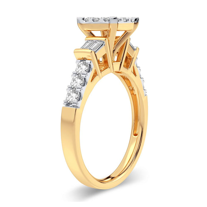 10k Yellow Gold Lab Diamond Womens Engagement Ring (0.78CT)