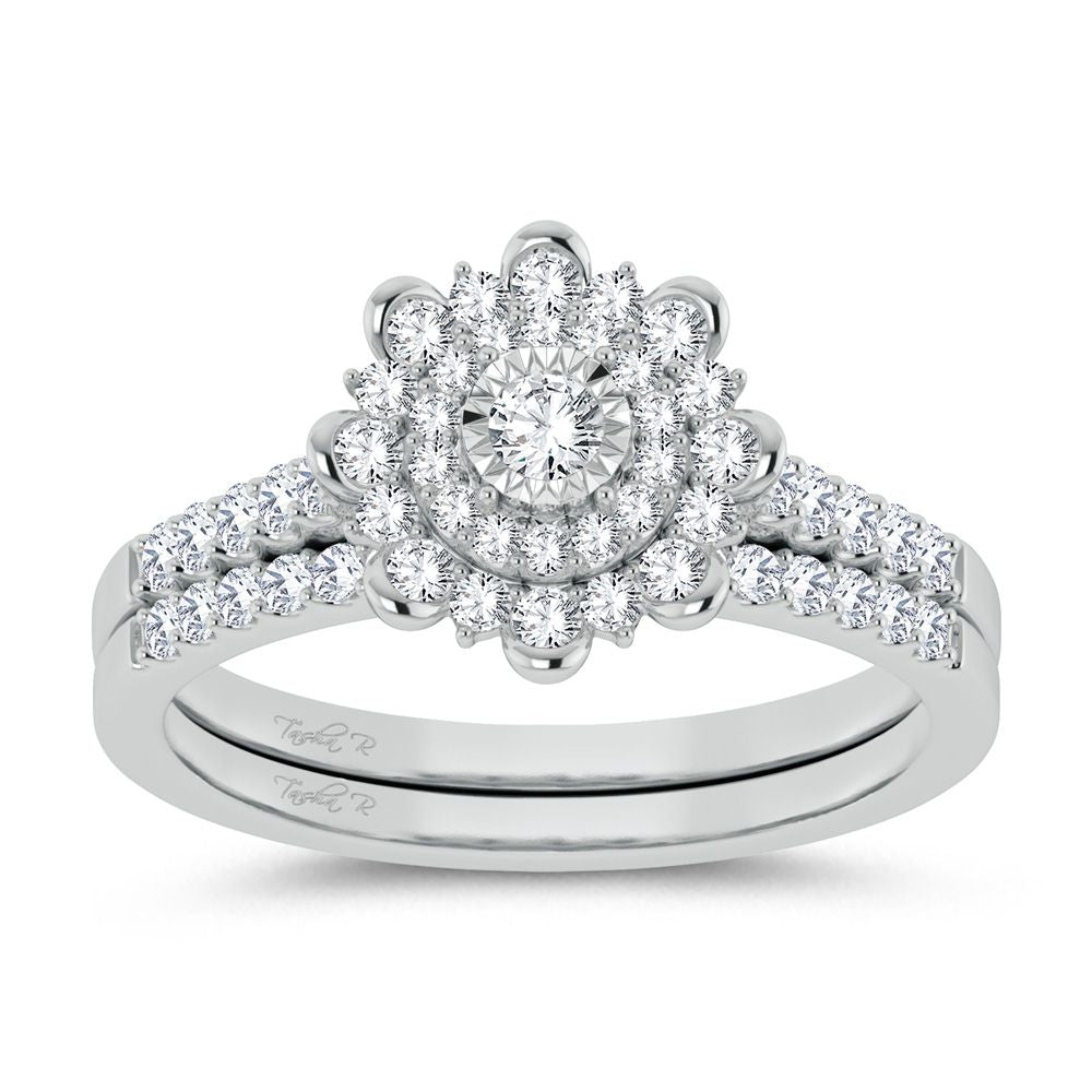 Elegant 10k White Gold 0.63ct Lab Diamond Engagement Ring