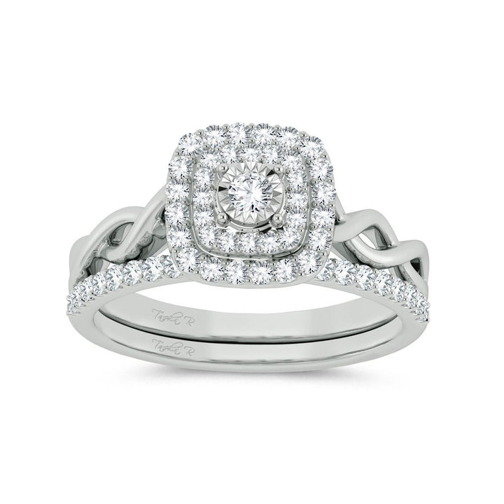 10k White Gold 0.5ct Lab Diamond Womens Bridal Ring