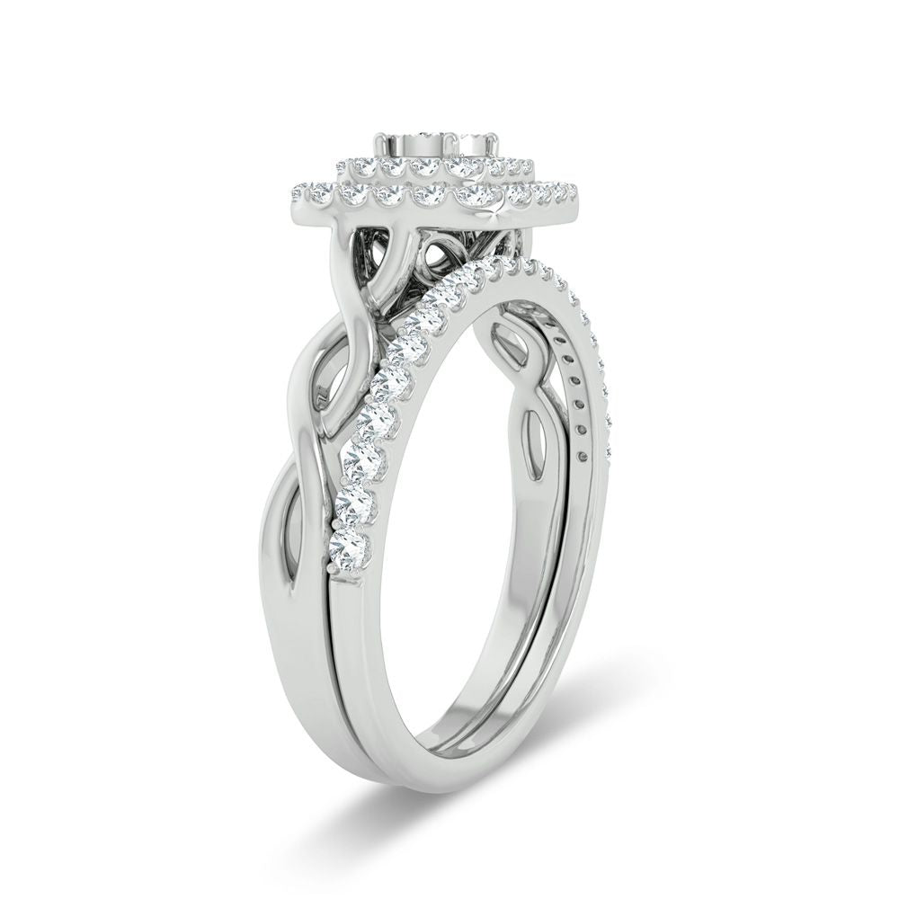 10k White Gold 0.5ct Lab Diamond Womens Bridal Ring
