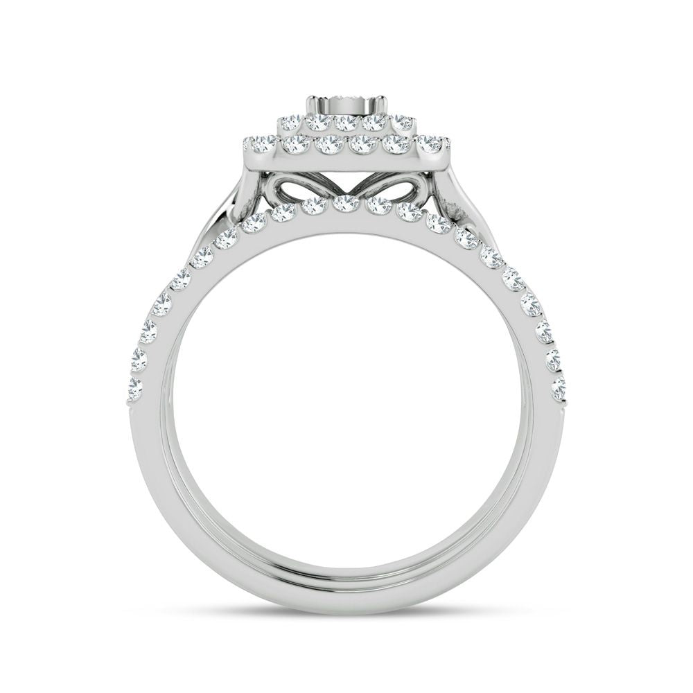 10k White Gold 0.5ct Lab Diamond Womens Bridal Ring