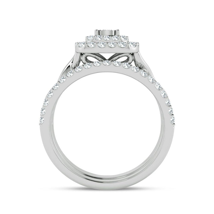 10k White Gold 0.5ct Lab Diamond Womens Bridal Ring