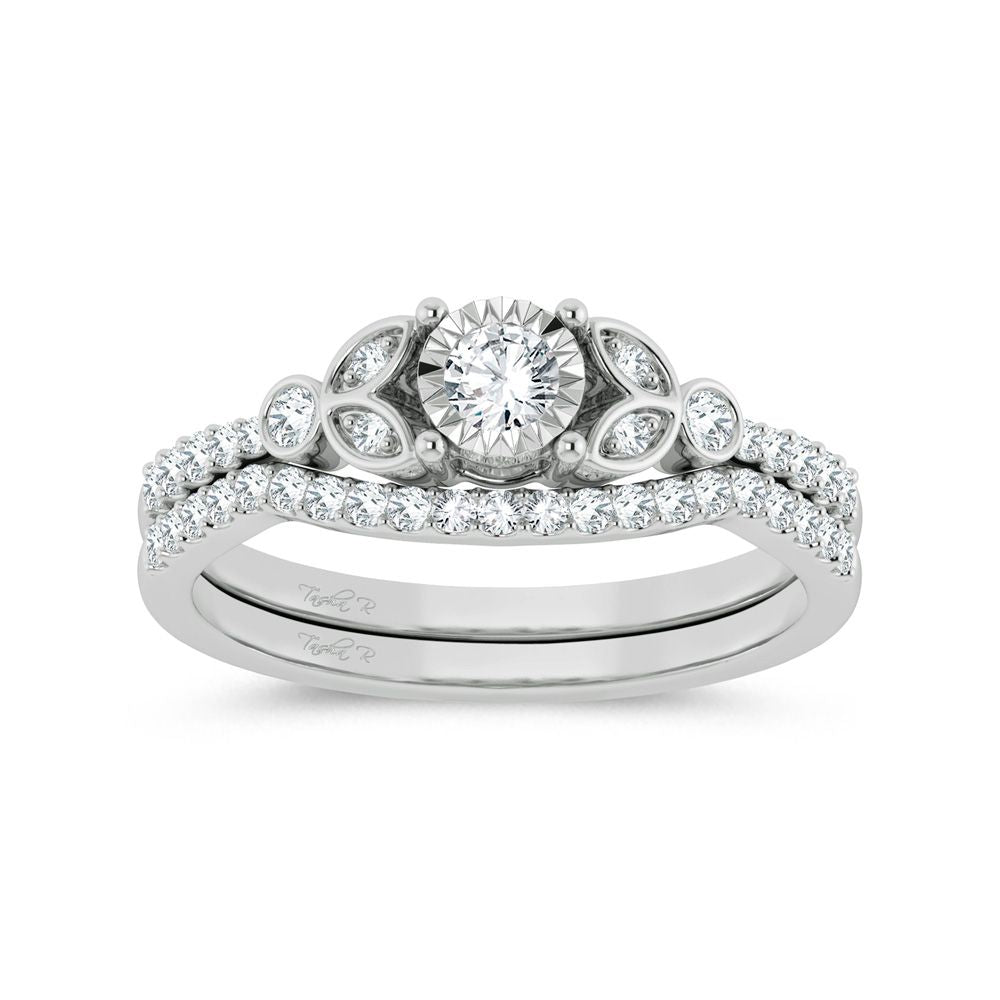 Elegant 10k White Gold 0.33ct Lab Diamond Engagement Ring