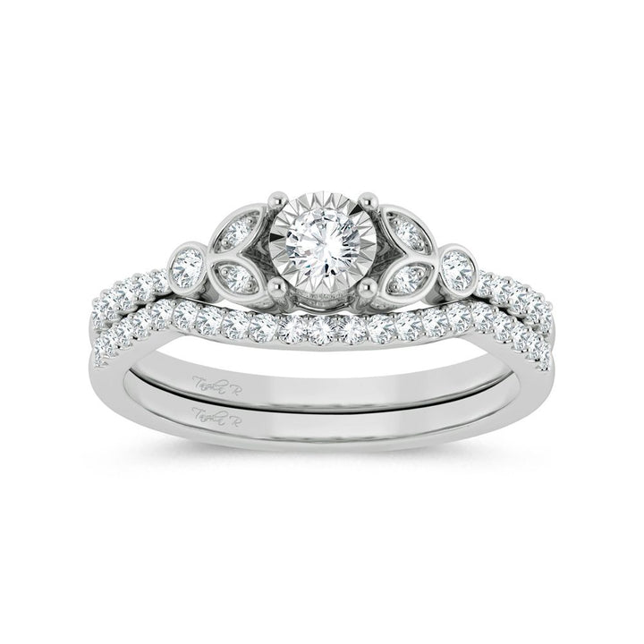 Elegant 10k White Gold 0.33ct Lab Diamond Engagement Ring