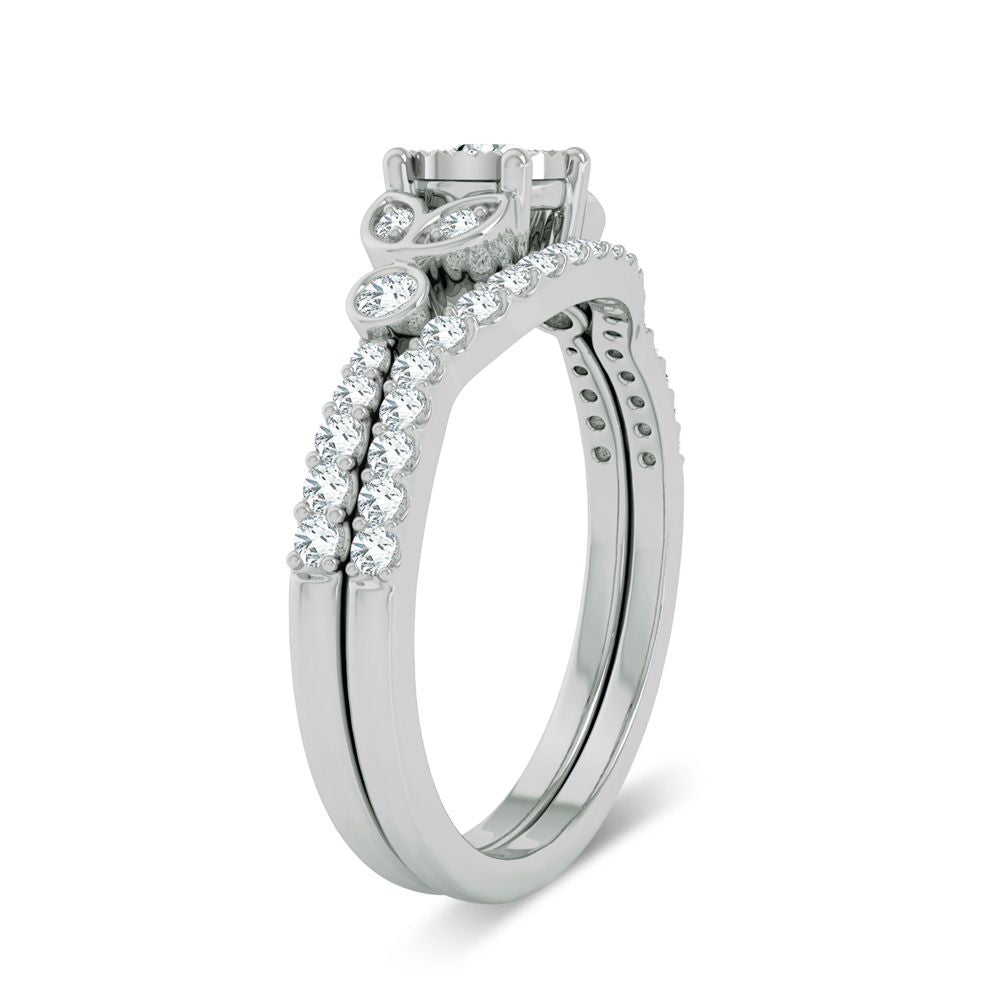 Elegant 10k White Gold 0.33ct Lab Diamond Engagement Ring