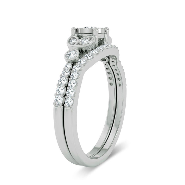 Elegant 10k White Gold 0.33ct Lab Diamond Engagement Ring