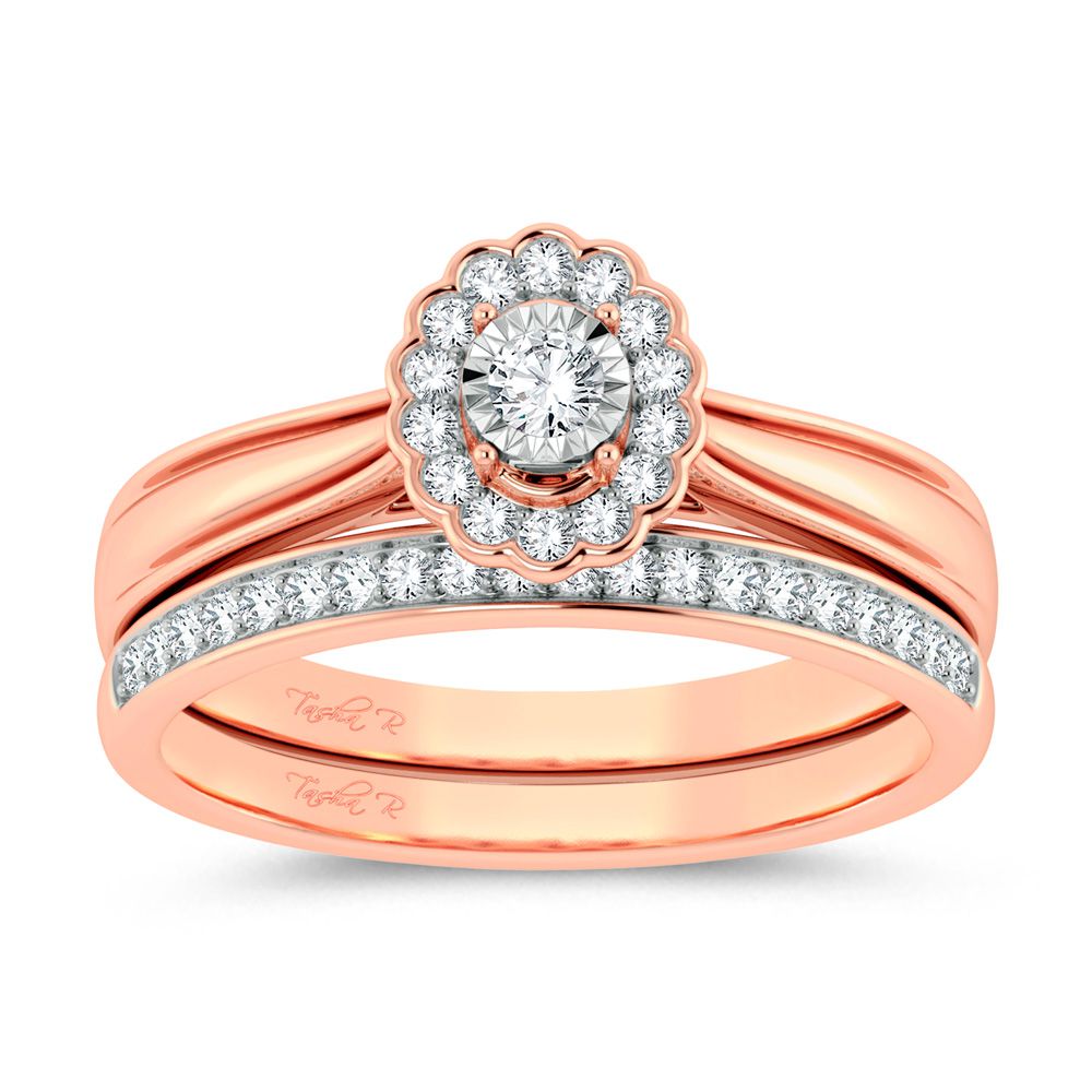 Romantic 14k Rose Gold Lab Diamond Bridal Ring (0.33ct)