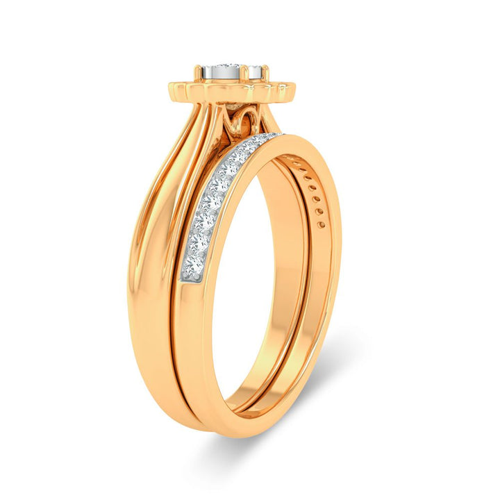 14k Yellow Gold 0.33ct Lab Diamond Bridal Ring Sparkle