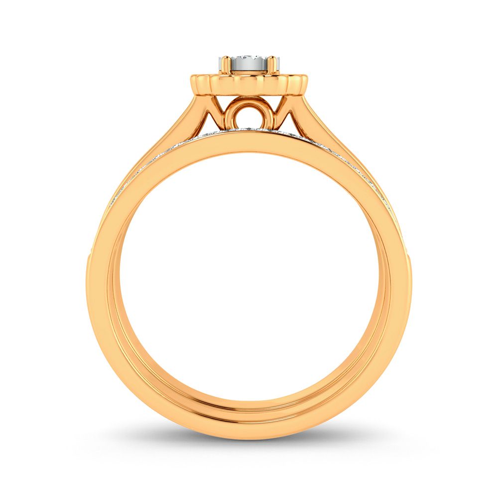14k Yellow Gold 0.33ct Lab Diamond Bridal Ring Sparkle