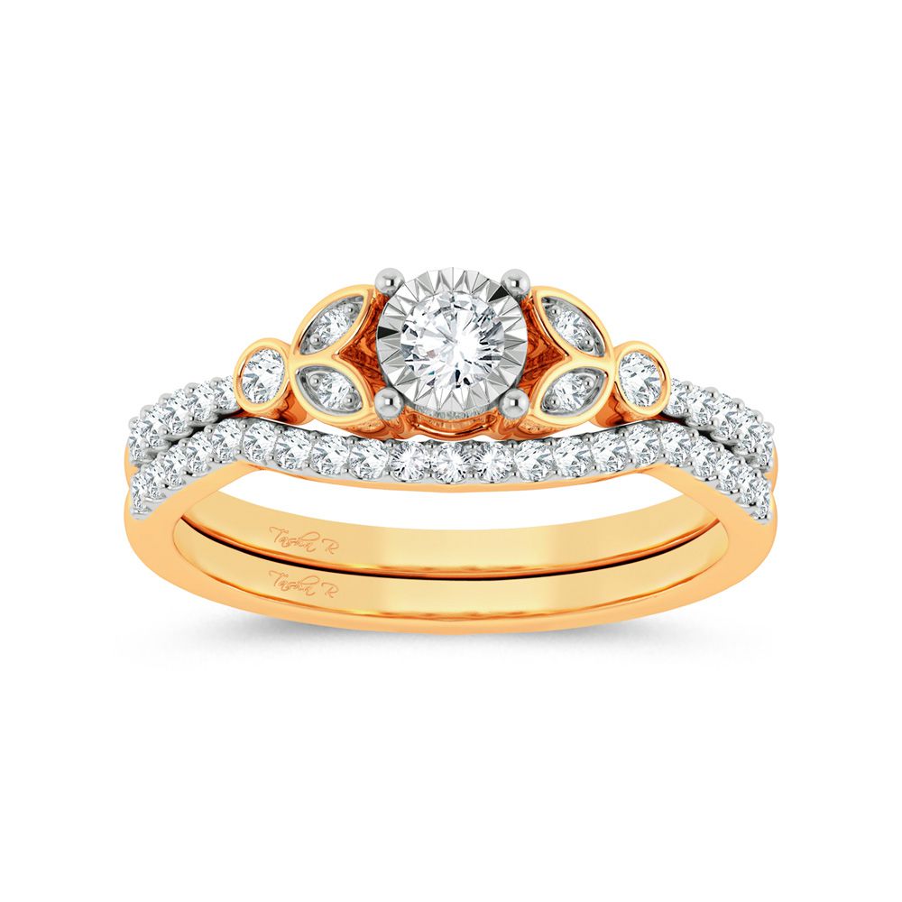 10k Yellow Gold Lab Diamond Bridal Ring - Timeless Elegance
