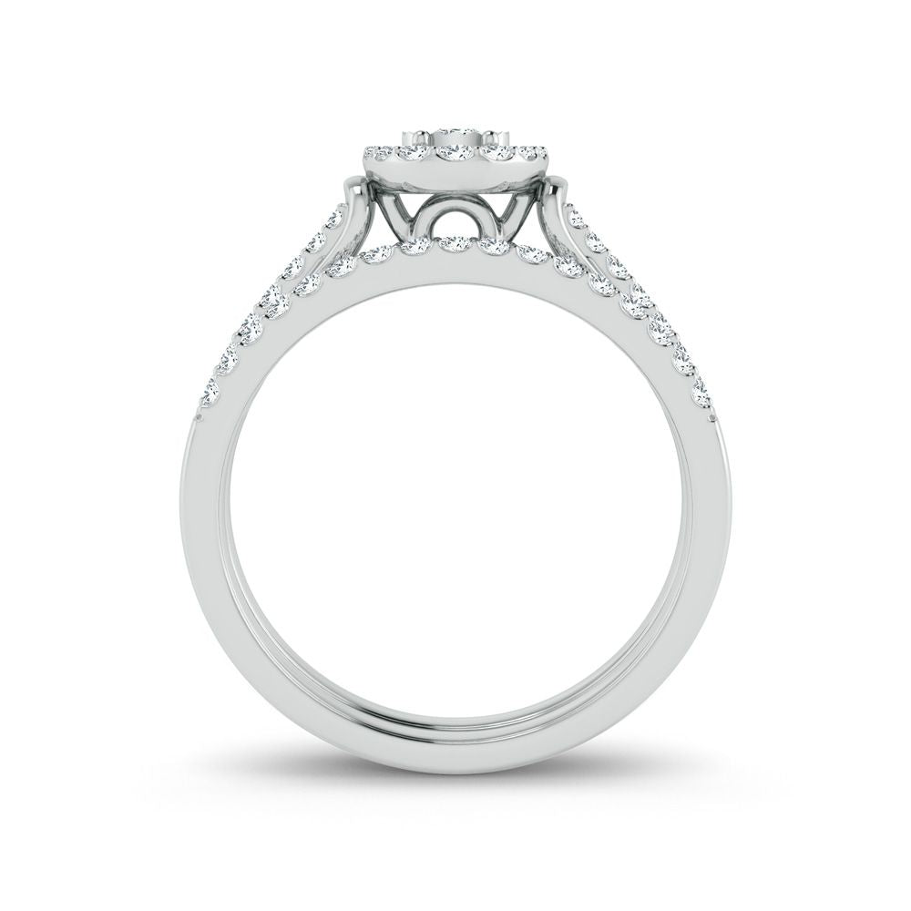 Elegant 10k White Gold 0.34ct Lab Diamond Ring