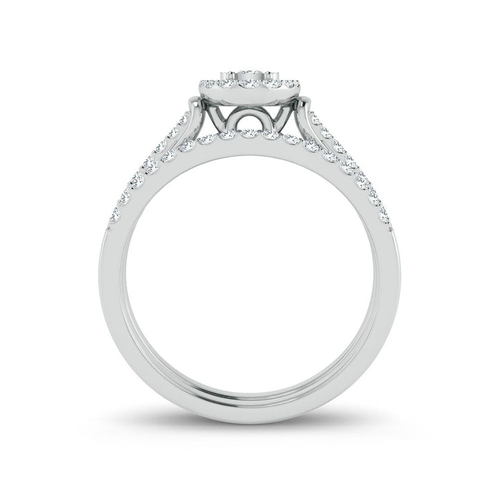Elegant 10k White Gold 0.34ct Lab Diamond Ring