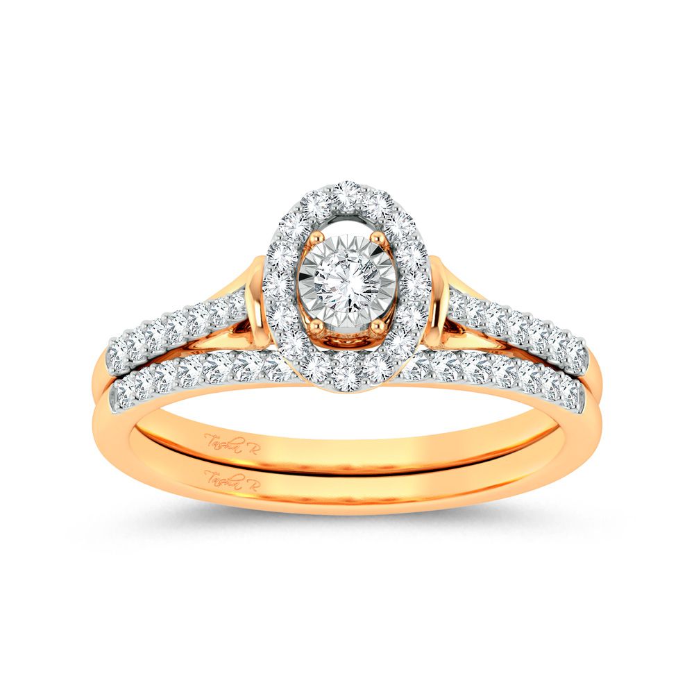 10k Yellow Gold 0.34ct Lab Diamond Womens Bridal Ring