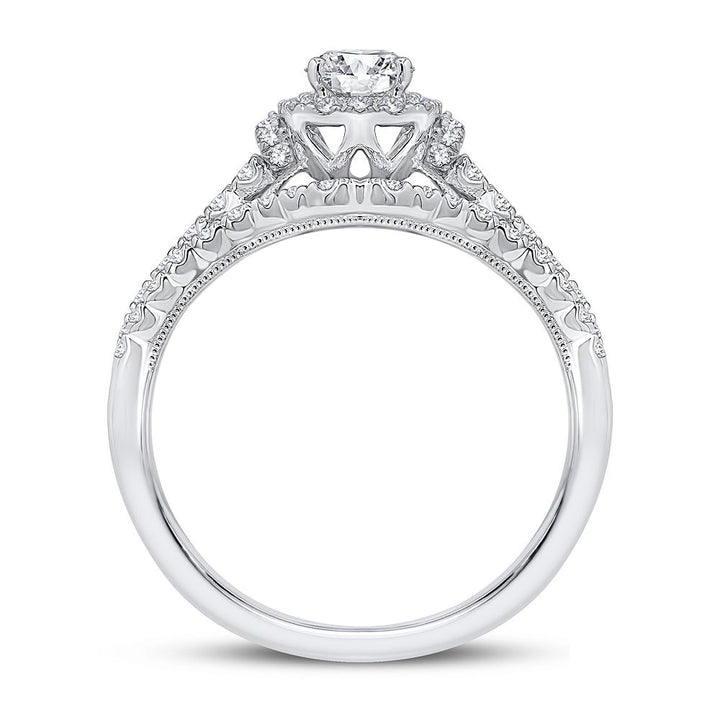 Sparkling 1CT Lab Diamond Engagement Ring in White Gold