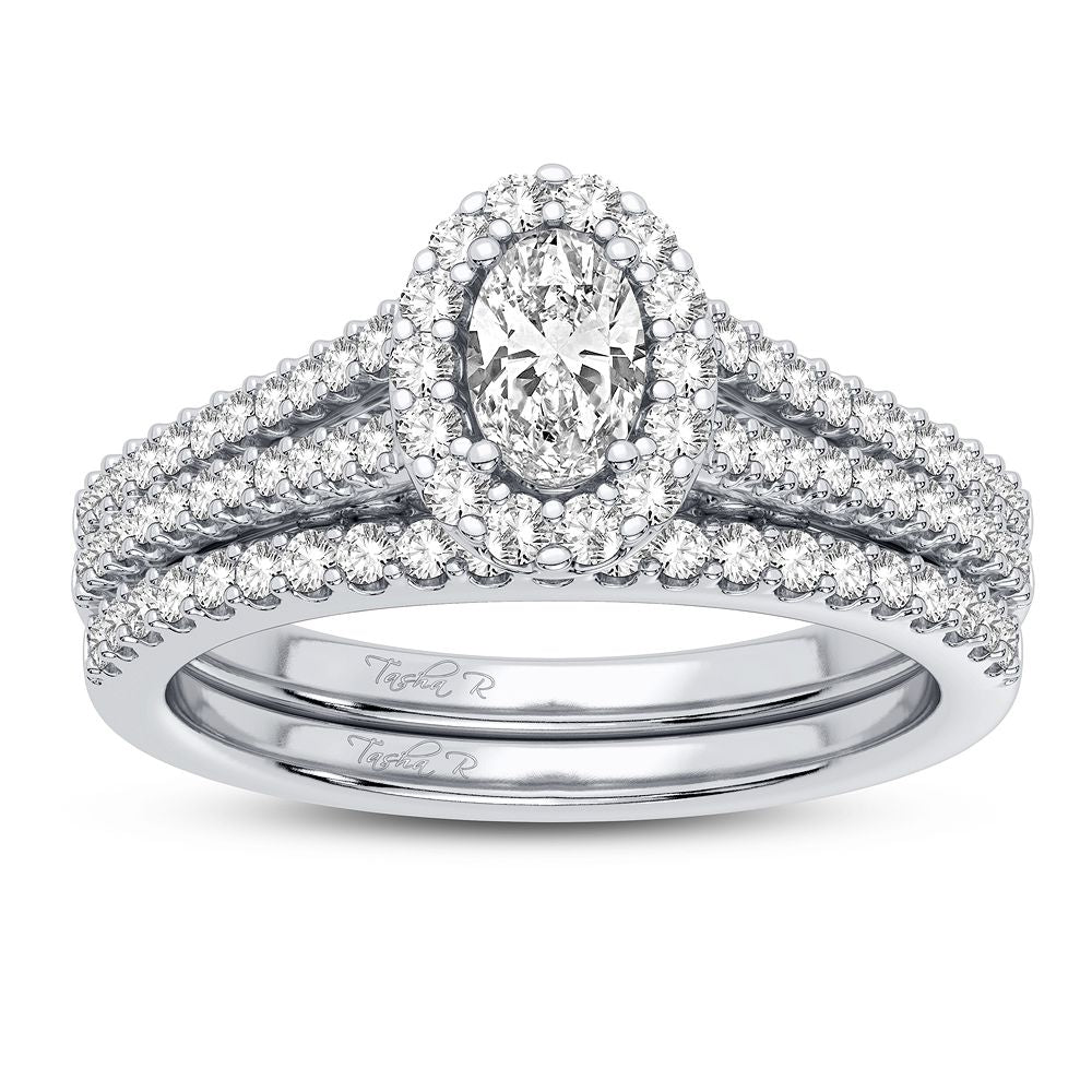 Luminous 14k White Gold Lab Diamond Bridal Ring (0.9CT)