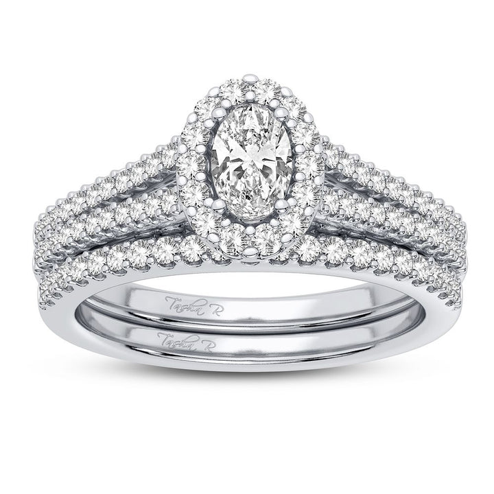Luminous 14k White Gold Lab Diamond Bridal Ring (0.9CT)