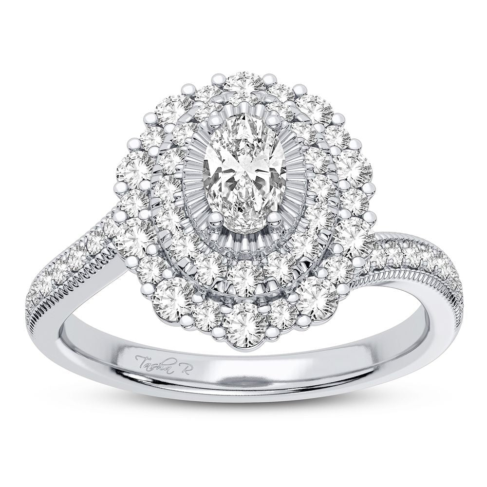 Brilliant 14k White Gold 0.90CT Lab Diamond Ring