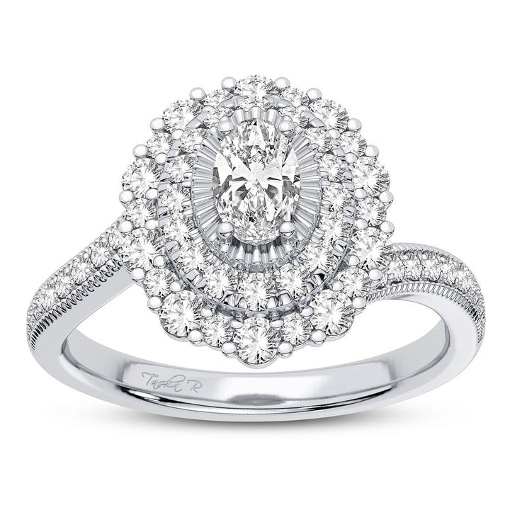 Brilliant 14k White Gold 0.90CT Lab Diamond Ring