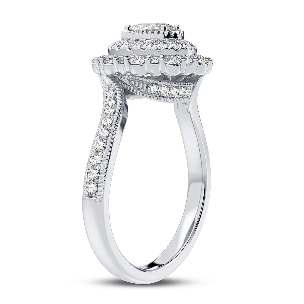 Brilliant 14k White Gold 0.90CT Lab Diamond Ring